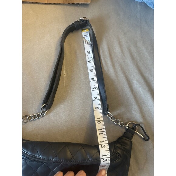 Nine West Waist Wallet Belt Bag Pouch Black Quilted Diamond Purse - Picture 11 of 16